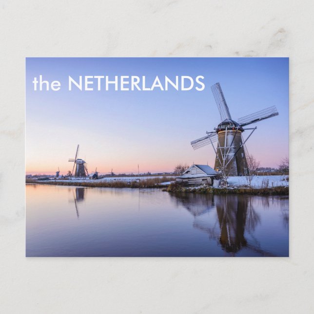 Windmils no cartão postal de texto de inverno (Frente)