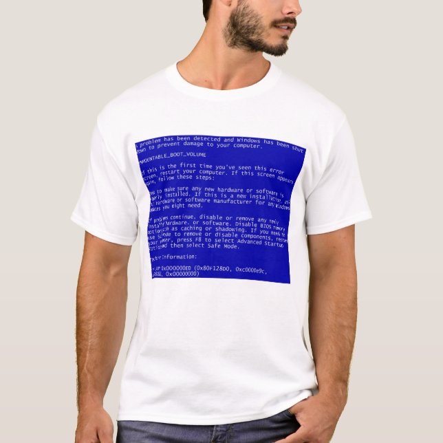 Windows Blue Screen of Death T-Shirt (Frente)
