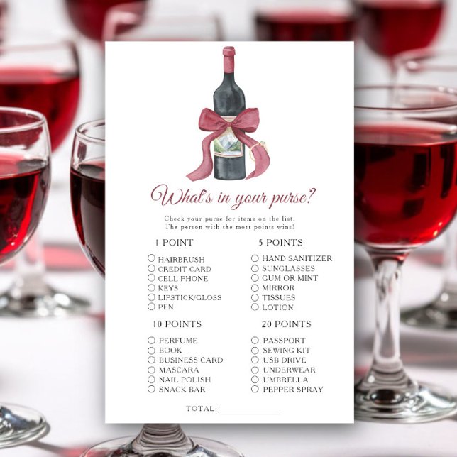 Wine bridal shower What's in your purse game (Criador carregado)