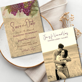 Wine Country Wedding Save the Date Sepia Photo