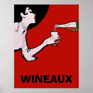 Wineaux Vintage Lady Posters