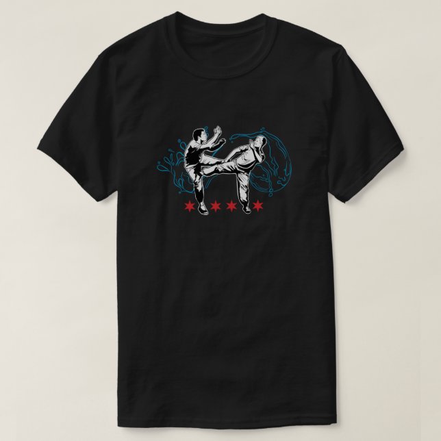 Wing Tsun Illinois Black T-Shirt (Frente do Design)