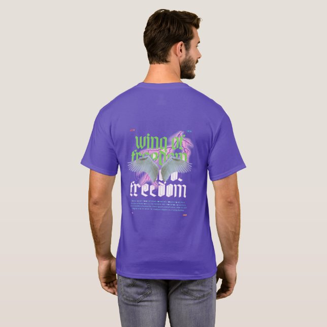 WingOfFreedomStayStrong&PowerOn Basic Dark T-Shirt (Parte Traseira Completa)