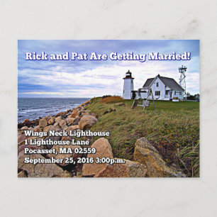 Wings Neck Lighthouse, cartão postal de Massachus