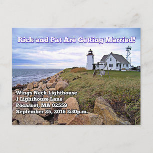 Wings Neck Lighthouse, cartão postal de Massachuse