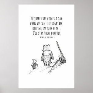 Winnie the Pooh e Piglet Citação Impressão Berçári