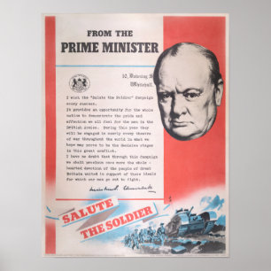 Winston Churchill, reprodução do poster WW2