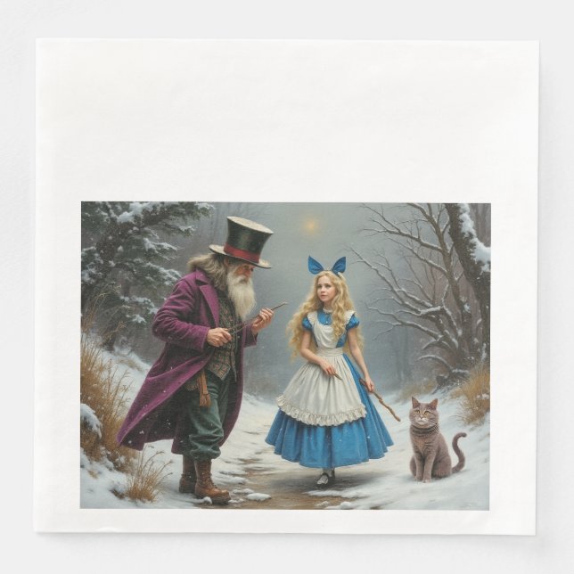 Winter Alice janta guardanapos de papel (Frente)
