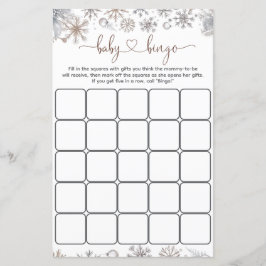 Winter Baby Shower Bingo Game
