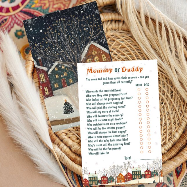 Winter Baby Shower Mommy or Daddy Snowy Game (Criador carregado)