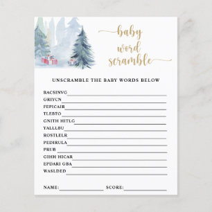 Winter Baby Word Scramble Jogo Chá de fraldas