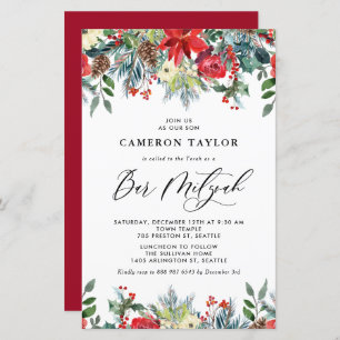 Winter Blooms Floral Bar Mitzvah Convite