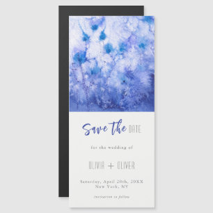 Winter Blue Garden Save the Date Magnetic Card (Ja