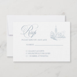 Winter Blue Wedding RSVP card