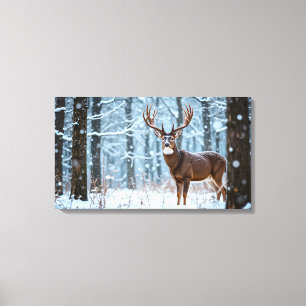 Winter Buck Canvas Art