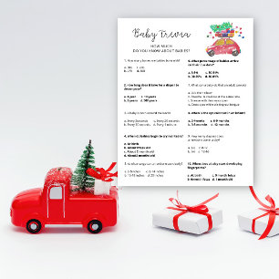 Winter car Baby Trivia Jogo Chá de fraldas