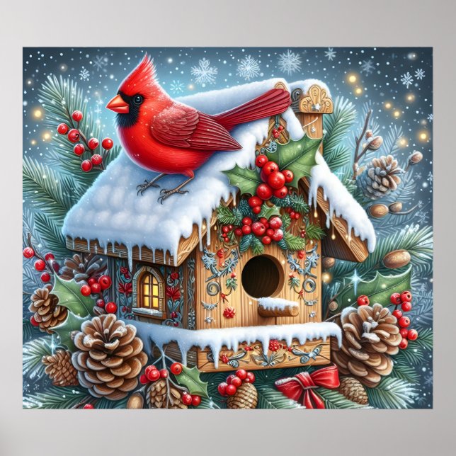Winter Cardinal Poster (Frente)