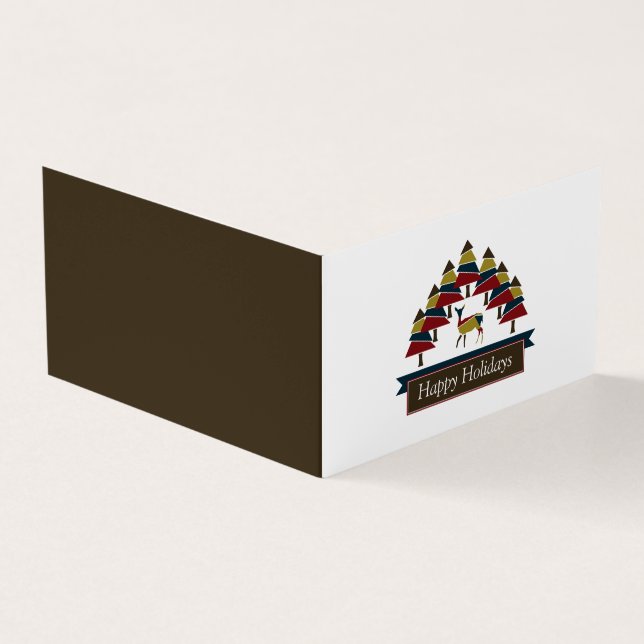 Winter Deer Forest, Cartão de Natal para a Família (Exterior)