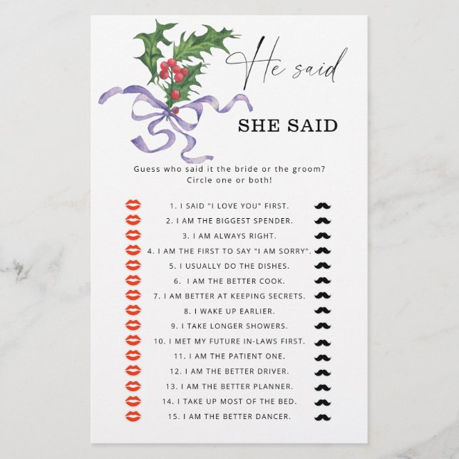 Winter Ele disse que ela disse que ia jogar chá de (Frente)