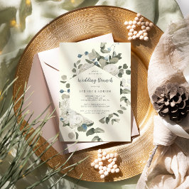 Winter Floral | Convite para o casamento de marfim