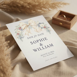 Winter Floral Photo Save The Date