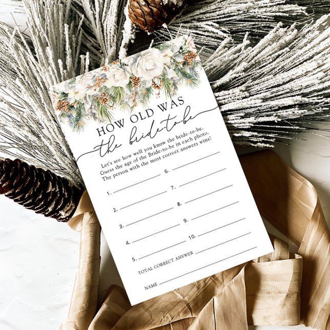Winter Floral Quão Velha é a Noiva a Ser Jogo (Criador carregado)