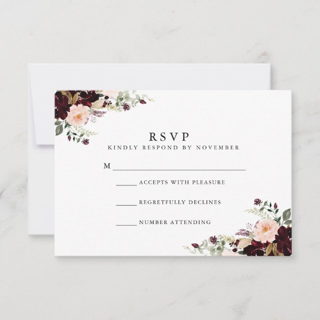Winter Floral Watercolor RSVP (Frente)