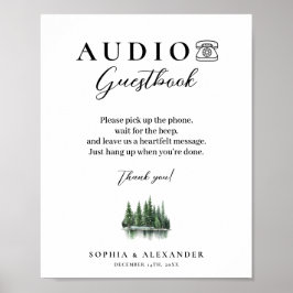 Winter Forest Audio Wedding Guestbook Poster