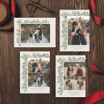 Winter Greenery Ivory Foto Natal<br><div class="desc">Este elegante Cartão de Férias de Natal do Winter Greenery Ivory é completamente personalizável. Quer personalizar ainda mais? Clique em "Editar usando a Ferramenta de Design." Esta design faz parte de uma coleção. Trabalho de arte de cor d'água original pintada pelo designer Stacey Meacham.</div>