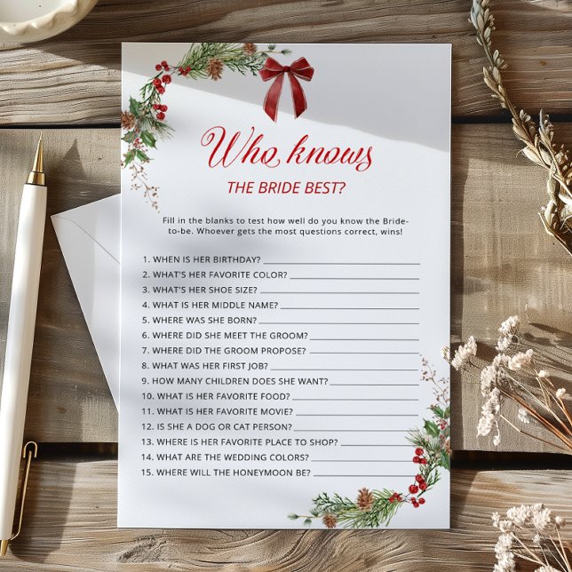 Winter Greenery Who knows the Bride best game (Criador carregado)