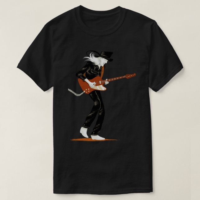 Winter Guitar Johnny Classic T-Shirt (Frente do Design)