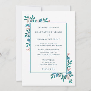 Winter Holly Floral Wedding Suite Convite