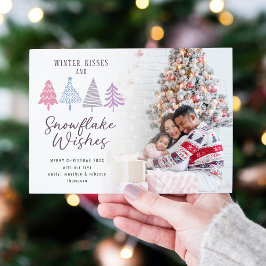 Winter Kisses Cote Árvores Foto Feliz Natal