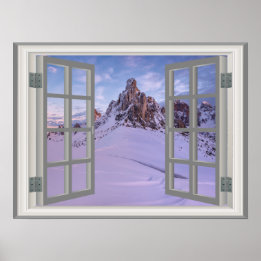 Winter Mountain USA Legal Fab Window Poster