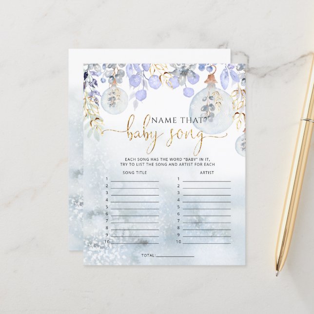 Winter Name, essa música jogo de chá de fraldas (Frente/Verso In Situ)