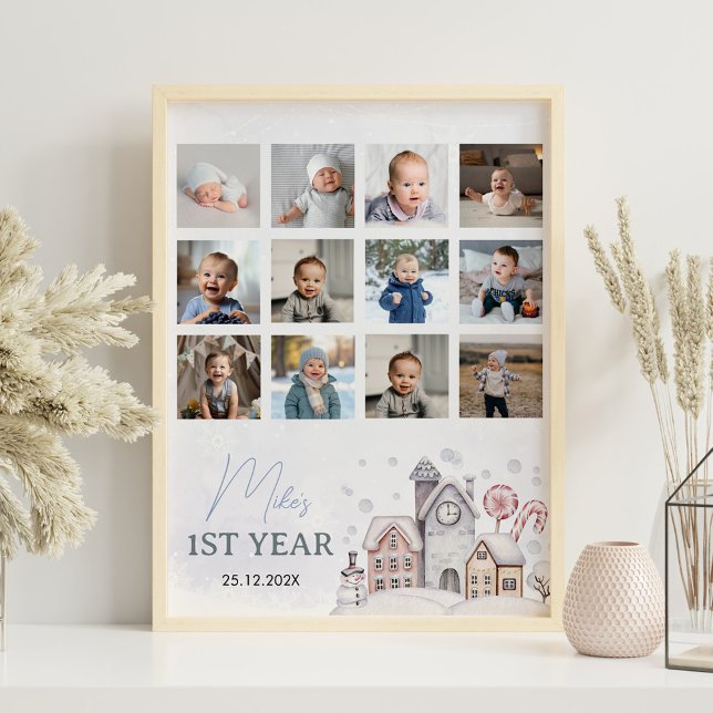 Winter Onederland 1rua Ano Foto Marco Poster (Criador carregado)