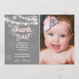 Winter ONEderland Birthday Cartões de agradeciment