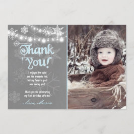 Winter ONEderland Birthday Cartões de agradeciment