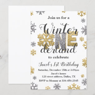 Winter ONEderland Birthday - Convite para Prata Do