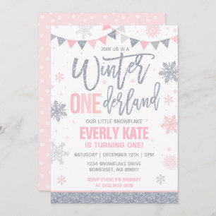 Winter ONEderland Birthday - Convite para Prata Ro