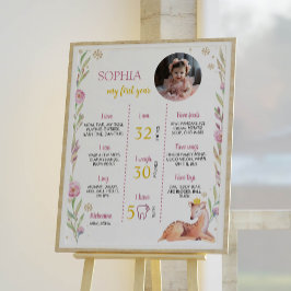 Winter Onederland Birthday Foto Milestone Poster