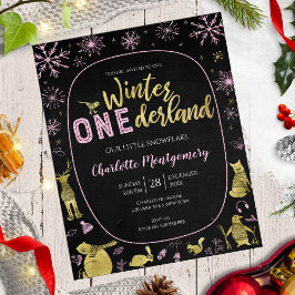 Winter Onederland Birthday Invitation Flocos de ne