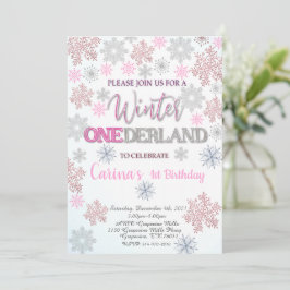 Winter Onederland Primeiro Convite de Aniversário