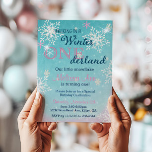 Winter Onederland Primeiro Convite de Aniversário