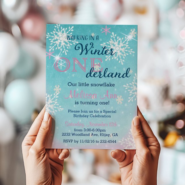 Winter Onederland Primeiro Convite de Aniversário (Criador carregado)