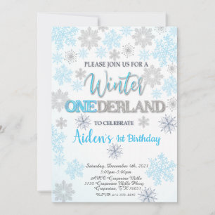 Winter Onederland Primeiro Convite de Aniversário