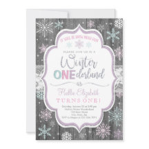 Winter ONEderland Snowflake Convite de Aniversário