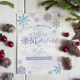 Winter ONEderland Snowflake Convite de Aniversário