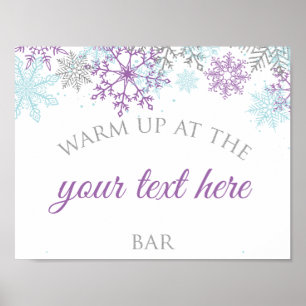 Winter Onederland Warm Up editável Purple Poster