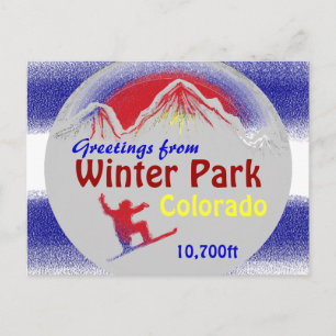 Winter Park Colorado flag cumprimenta cartão posta